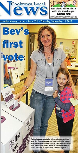 Young woman's first vote. Cooktown, Australia.jpg