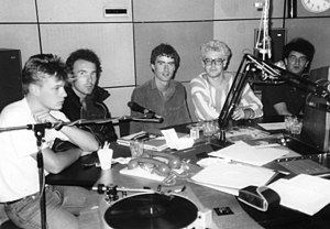 Dave and U2 in studio, 1982.jpg