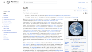Screenshot of English Wikipedia article on Earth on 30 March 2021 (cropped).png